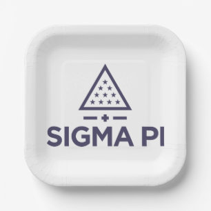 Sigma Pi Fraternity Wordmark Star Triangle Logo Paper Plates