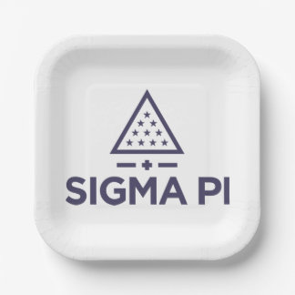 Sigma Pi Fraternity Wordmark Star Triangle Logo Paper Plates