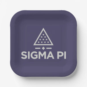 Sigma Pi Fraternity Wordmark Star Triangle Logo Paper Plates
