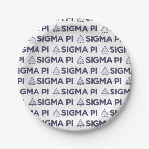 Sigma Pi Fraternity Wordmark Star Triangle Logo Paper Plates
