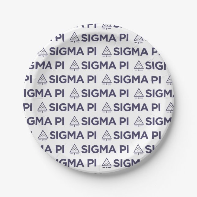 Sigma Pi Fraternity Wordmark Star Triangle Logo Paper Plates (Front)