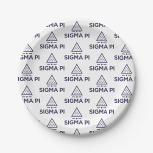 Sigma Pi Fraternity Wordmark Star Triangle Logo Paper Plates