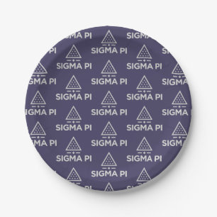 Sigma Pi Fraternity Wordmark Star Triangle Logo Paper Plates