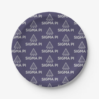 Sigma Pi Fraternity Wordmark Star Triangle Logo Paper Plates