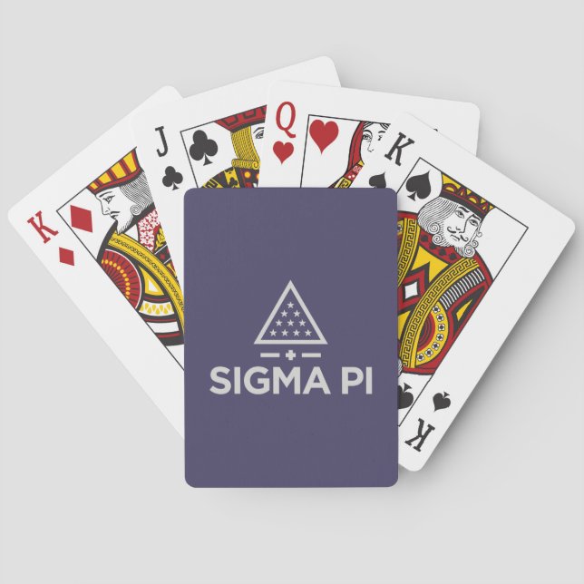 Sigma Pi Fraternity Wordmark Star Triangle Logo Poker Cards (Back)