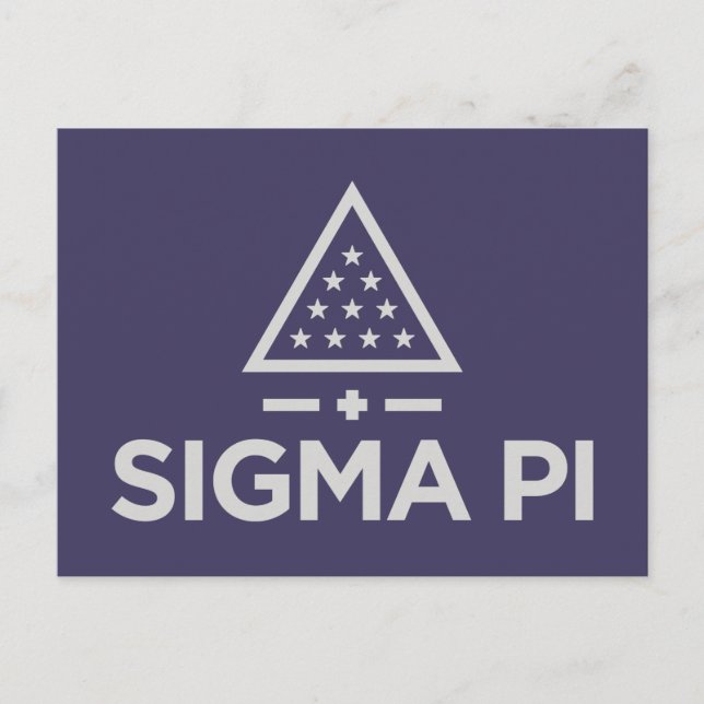 Sigma Pi Fraternity Wordmark Star Triangle Logo Postcard (Front)