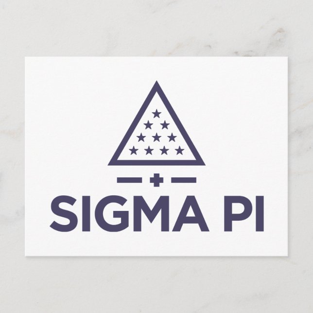 Sigma Pi Fraternity Wordmark Star Triangle Logo Postcard (Front)
