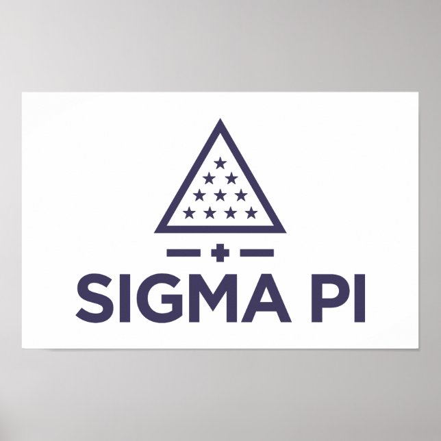 Sigma Pi Fraternity Wordmark Star Triangle Logo Poster (Front)