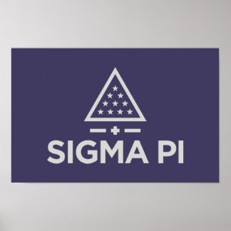 Sigma Pi Fraternity Wordmark Star Triangle Logo Poster
