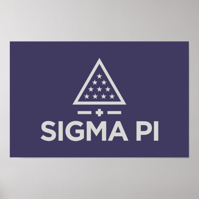 Sigma Pi Fraternity Wordmark Star Triangle Logo Poster (Front)