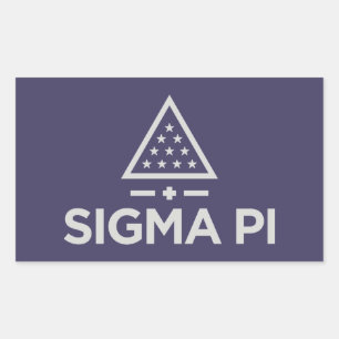 Sigma Pi Fraternity Wordmark Star Triangle Logo Rectangular Sticker