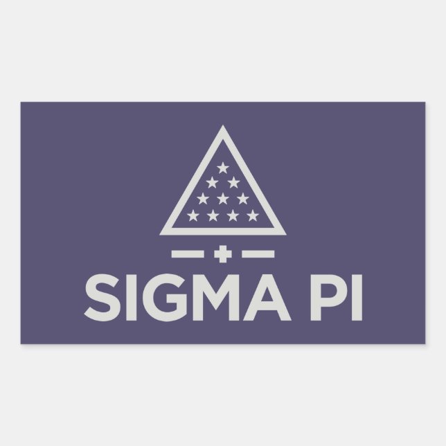Sigma Pi Fraternity Wordmark Star Triangle Logo Rectangular Sticker (Front)