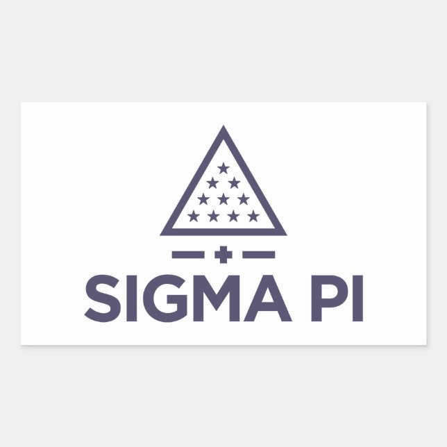 Sigma Pi Fraternity Wordmark Star Triangle Logo Rectangular Sticker (Front)