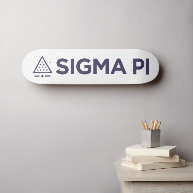 Sigma Pi Fraternity Wordmark Star Triangle Logo Skateboard (Wall Art (Horz))