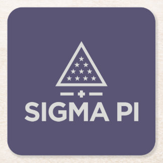 Sigma Pi Fraternity Wordmark Star Triangle Logo Square Paper Coaster