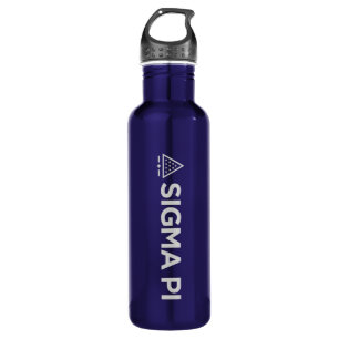 Sigma Pi Fraternity Wordmark Star Triangle Logo Stainless Steel Water Bottle