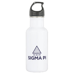 Sigma Pi Fraternity Wordmark Star Triangle Logo Stainless Steel Water Bottle