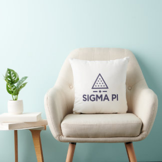 Sigma Pi Fraternity Wordmark Star Triangle Logo Throw Pillow