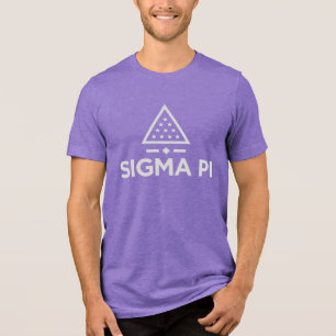 Sigma Pi Fraternity Wordmark Star Triangle Logo Tri-Blend Shirt
