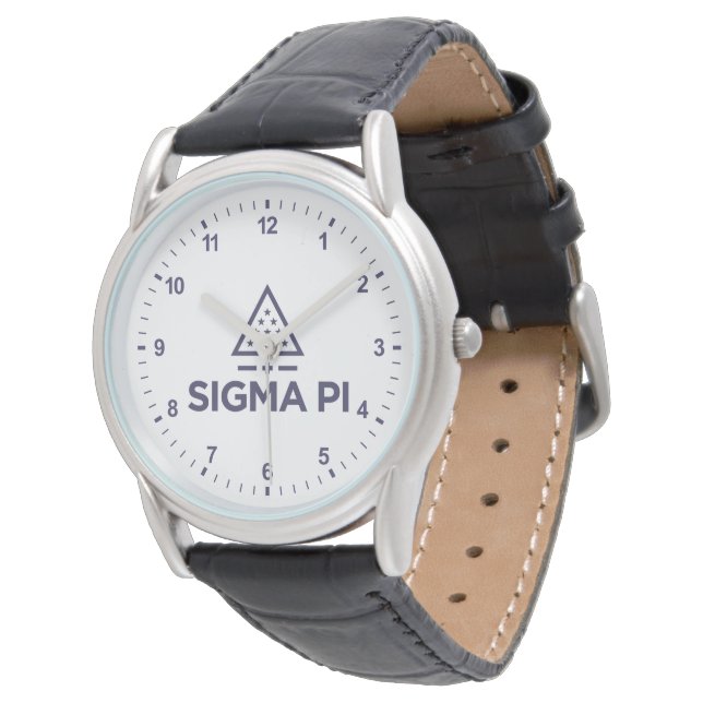 Sigma Pi Fraternity Wordmark Star Triangle Logo Watch (Angled)