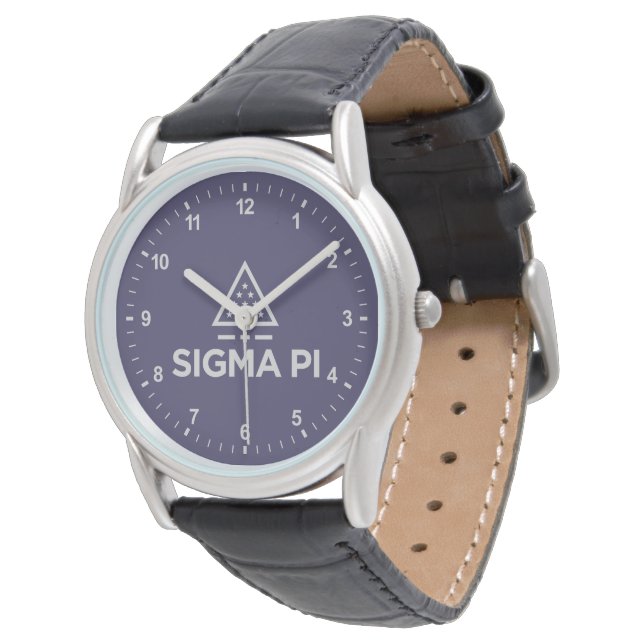 Sigma Pi Fraternity Wordmark Star Triangle Logo Watch (Angled)