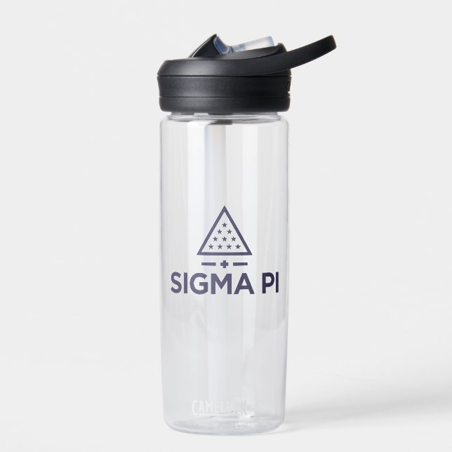Sigma Pi Fraternity Wordmark Star Triangle Logo Water Bottle (Left)