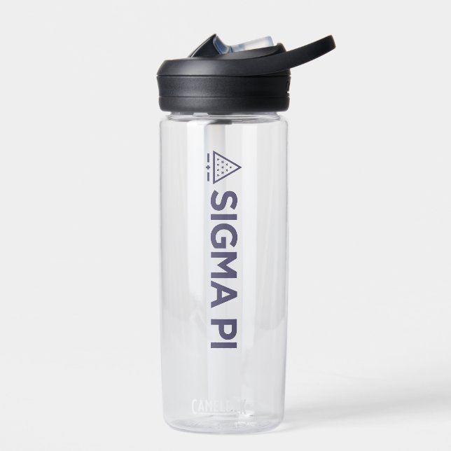 Sigma Pi Fraternity Wordmark Star Triangle Logo Water Bottle (Left)