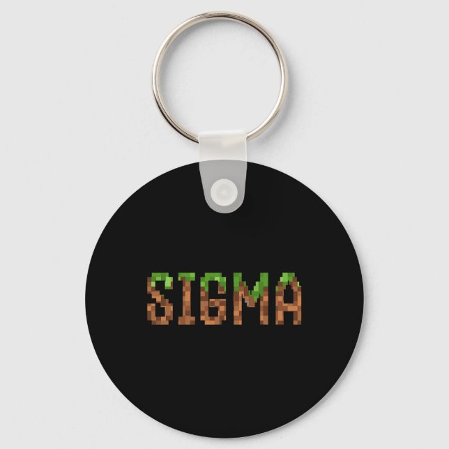 Sigma - Retro Video Game Pixel Art 8-bit Pc Gamer  Keychain (Front)