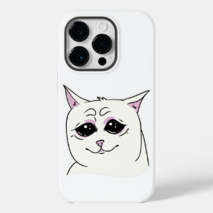 SIGMA SAD WHITE CAT FACE ANIMAL  Case-Mate iPhone 14 PRO CASE