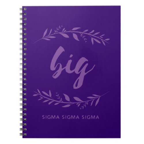 Sigma Sigma Sigma Big Wreath Notebook