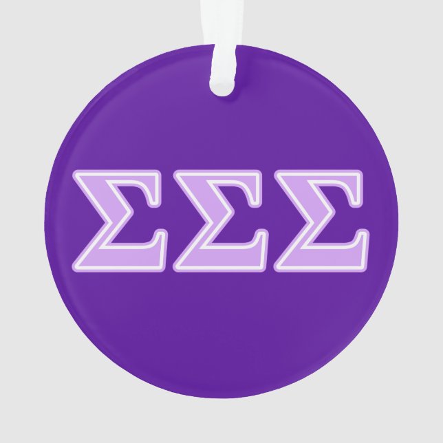 Sigma Sigma Sigma Lavender Letters Ornament (Back)