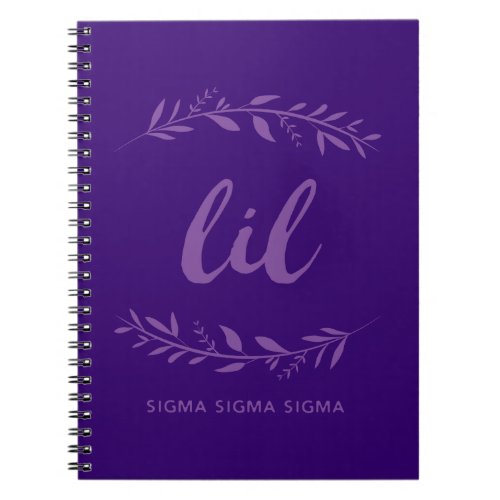 Sigma Sigma Sigma Lil Wreath Notebook