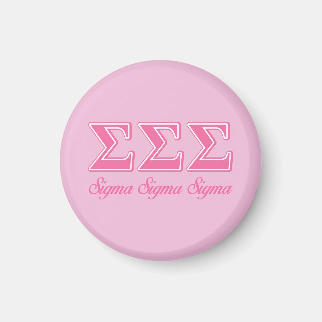 Sigma Sigma Sigma Pink Letters Magnet (Front)