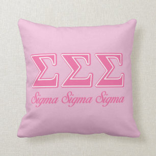 Sigma Sigma Sigma Pink Letters Throw Pillow
