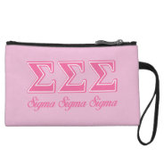 Sigma Sigma Sigma Pink Letters Wristlet Wallet at Zazzle