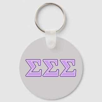 Sigma Sigma Sigma Purple and Lavender Letters Keychain