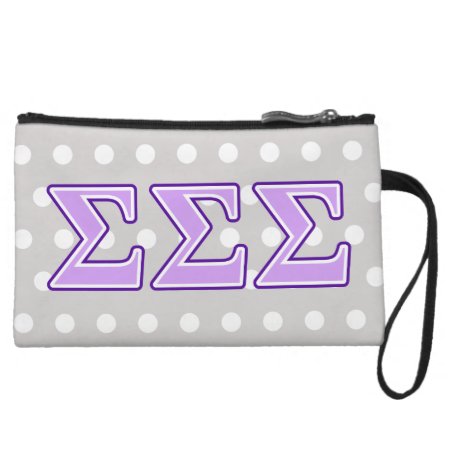 Sigma Sigma Sigma Purple And Lavender Letters Wristlet Wallet