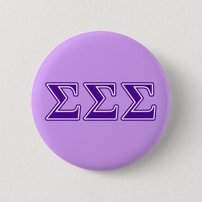 Sigma Sigma Sigma Purple Letters Button (Front)