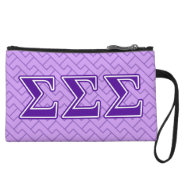 Sigma Sigma Sigma Purple Letters Wristlet Wallet at Zazzle