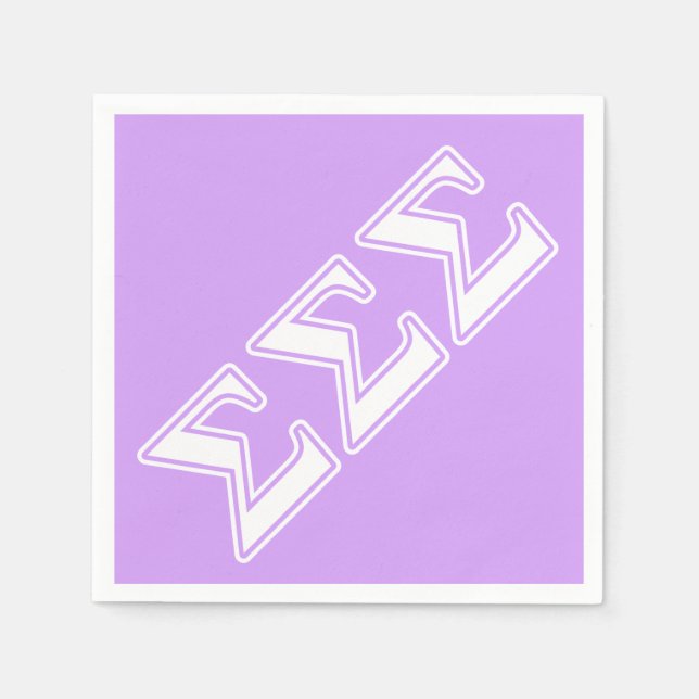 Sigma Sigma Sigma White Letters Paper Napkins (Front)