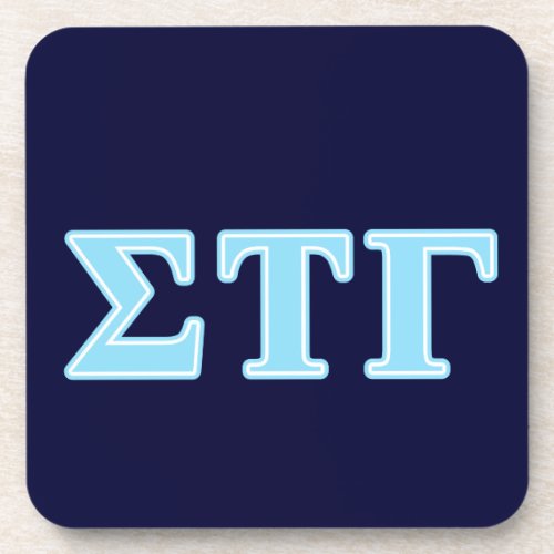 Sigma Tau Gamma Blue Letters Coaster