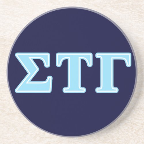 Sigma Tau Gamma Blue Letters Coaster