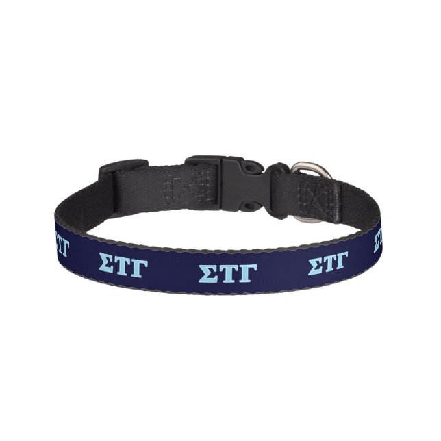 Sigma Tau Gamma Blue Letters Pet Collar (Front)