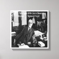 Sigmund Freud And His Funny Famous Cat Quote Print
