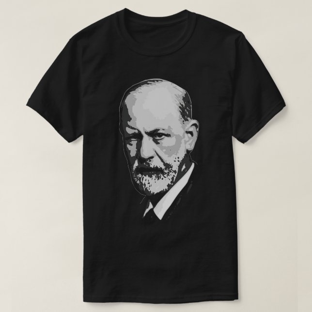 Sigmund Freud Black and White T-Shirt (Design Front)