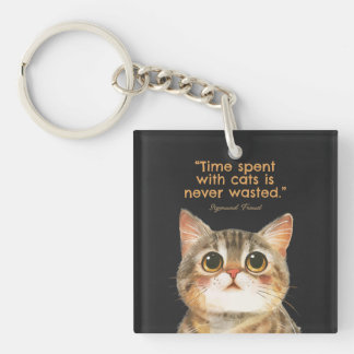 Sigmund Freud Cat Quote Acrylic Keychain