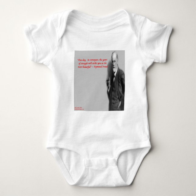 Sigmund Freud Famous "Struggle" Quote Baby Bodysuit (Front)