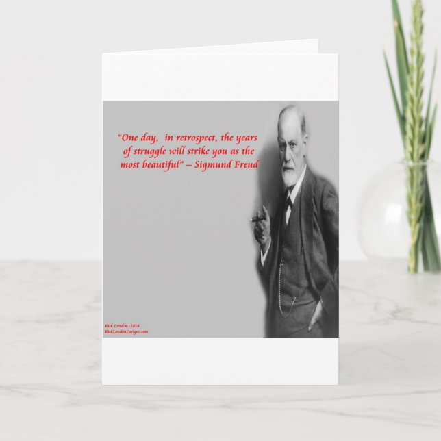 Sigmund Freud Famous "Struggle" Quote Card (Front)