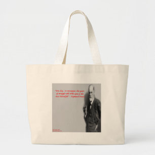 Sigmund Freud Famous "Struggle" Quote Large Tote Bag