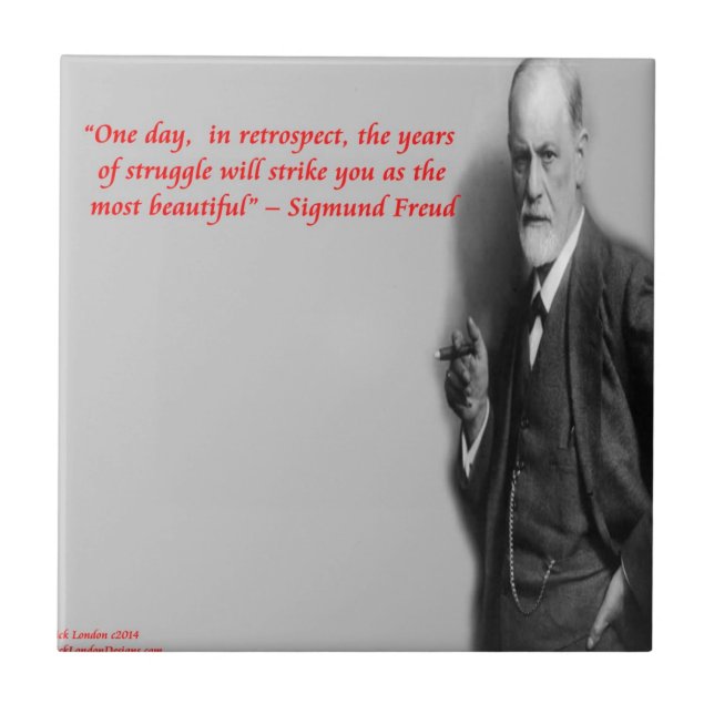 Sigmund Freud Famous "Struggle" Quote Tile (Front)